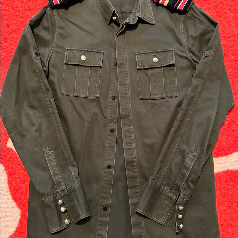 Balmain x H&M Olive Green Military Jacket